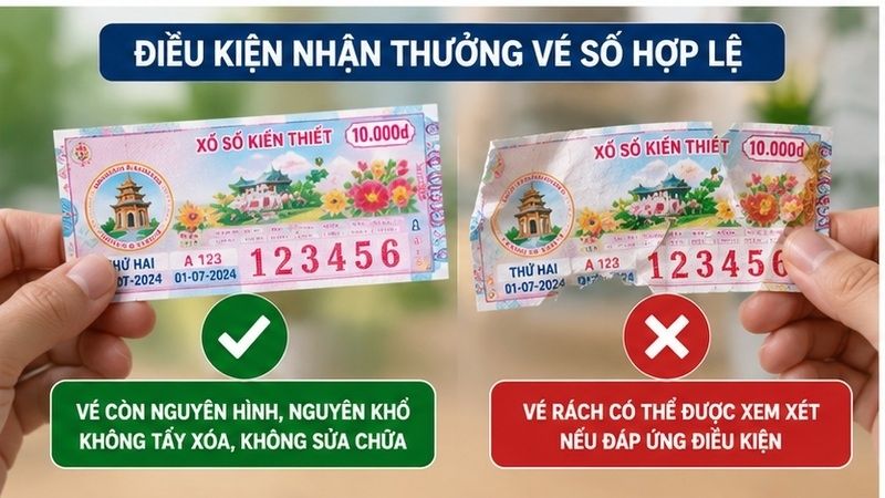 Kiểm tra vé số trúng thưởng trước khi làm thủ tục nhận giải
