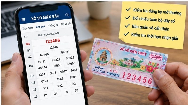 Người chơi kiểm tra kết quả và thời hạn nhận thưởng xổ số miền Bắc